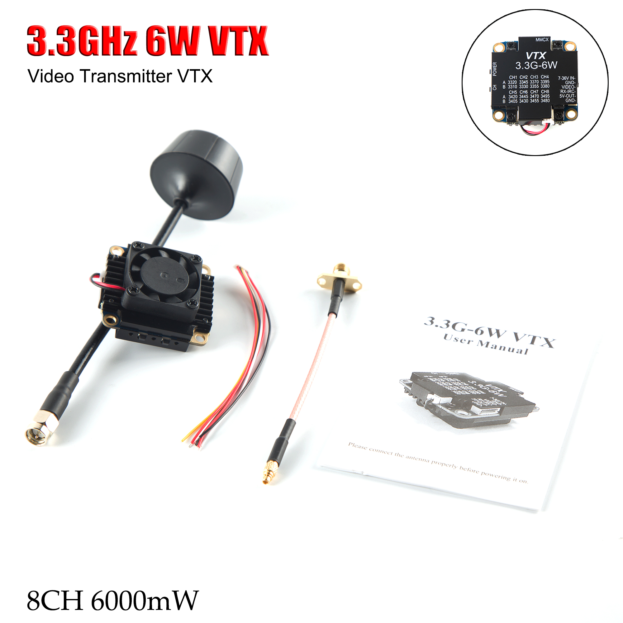 Drone Racing Vtx - FPV Video Transmitter 3.3G 6W VTX