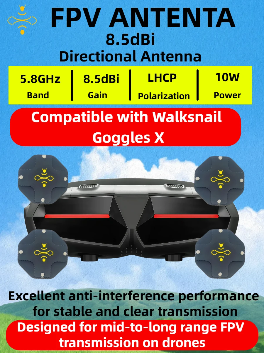 8.5dBi High Gain LHCP 5.8GHz D - Drone Racing Goggles recensie en prijs