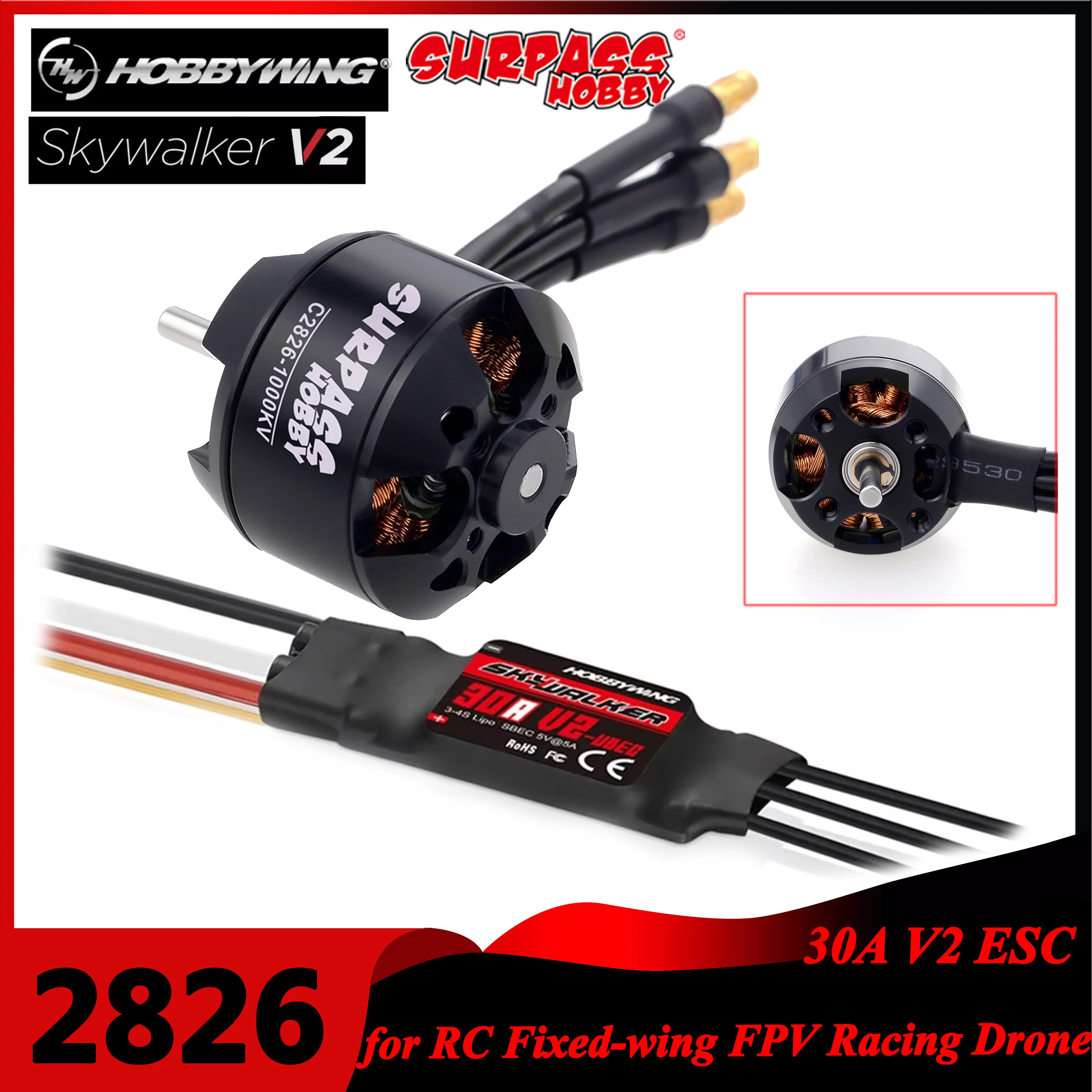 Surpass Hobby 2826 1000KV 1350 - Drone Racing Esc recensie en prijs
