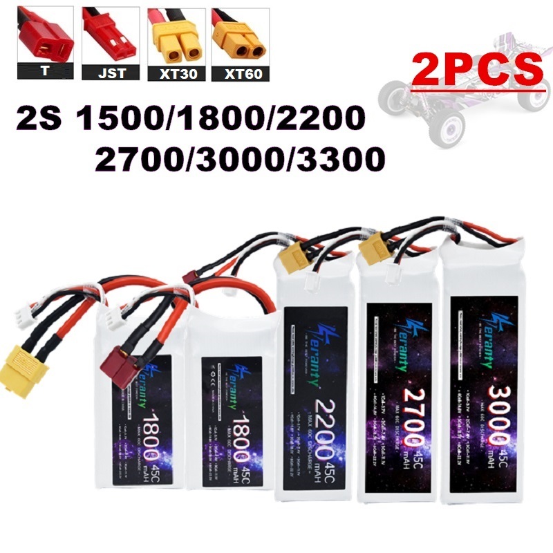 2PCS 7.4V Lipo 2S Battery 1500 - Drone Racing Battery recensie en prijs
