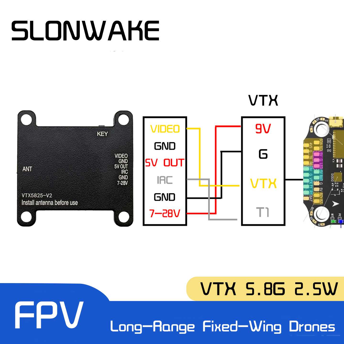 SLONWAKE 5.8G 48CH FPV Transmi - Drone Racing Vtx recensie en prijs