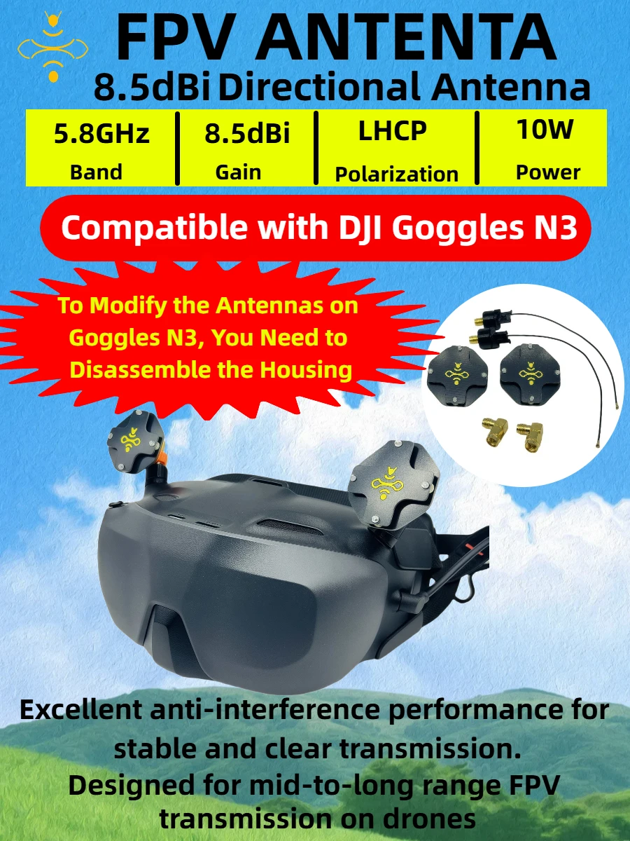 8.5dBi LHCP FPV Patch Antenna  - Drone Racing Goggles recensie en prijs