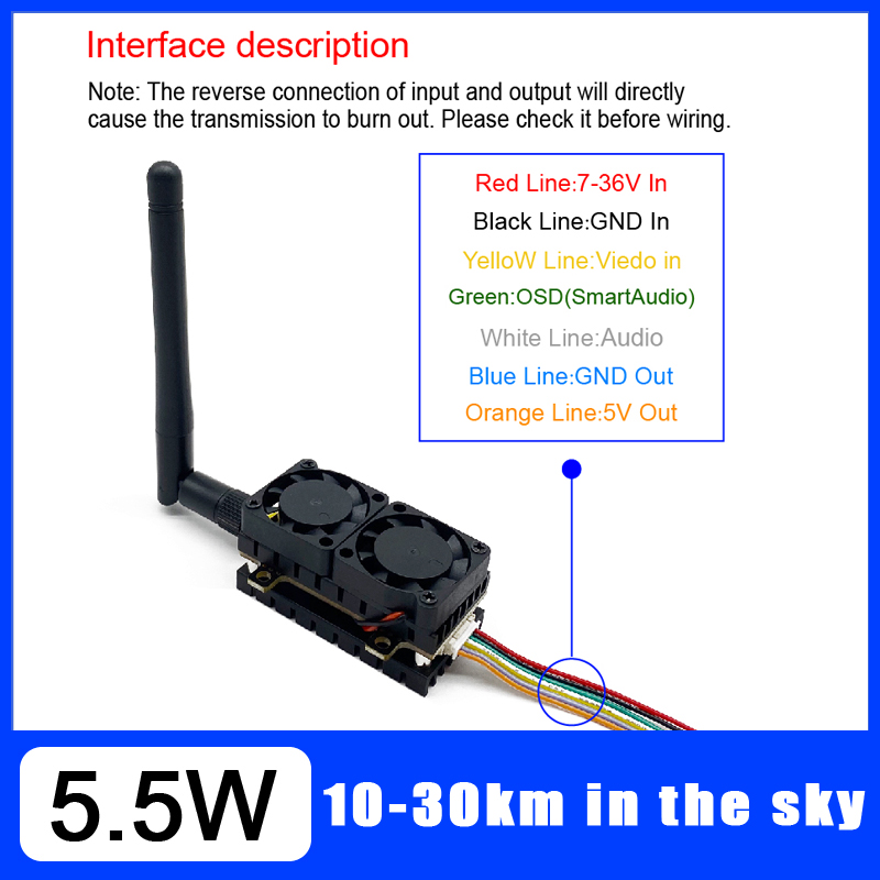 Long Range 5.8GHz 5.5W Video T - Drone Racing Vtx recensie en prijs
