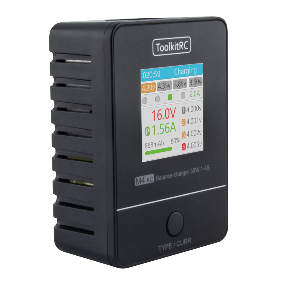 ToolkitRC M4AC 30W Compact AC  - Drone Racing Charger recensie en prijs