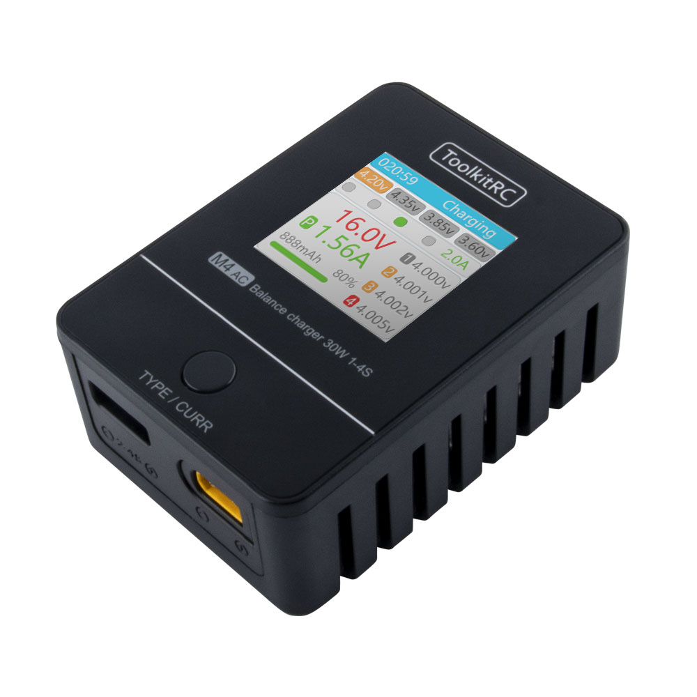ToolkitRC M4AC 30W Compact AC  - Drone Racing Charger recensie en prijs