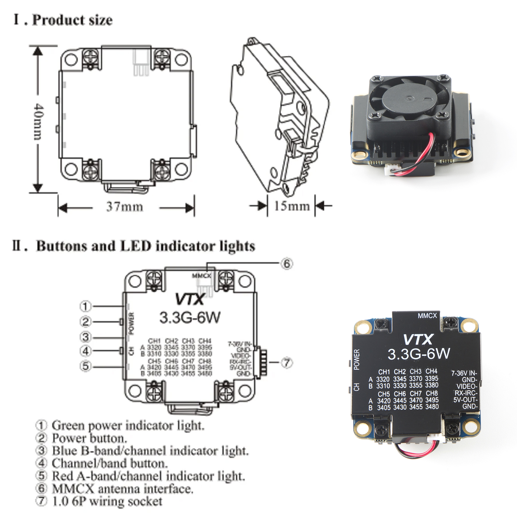 FPV Video Transmitter 3.3G 6W  - Drone Racing Vtx recensie en prijs