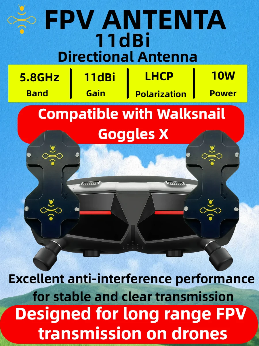 11dBi High Gain LHCP 5.8GHz Di - Drone Racing Goggles recensie en prijs